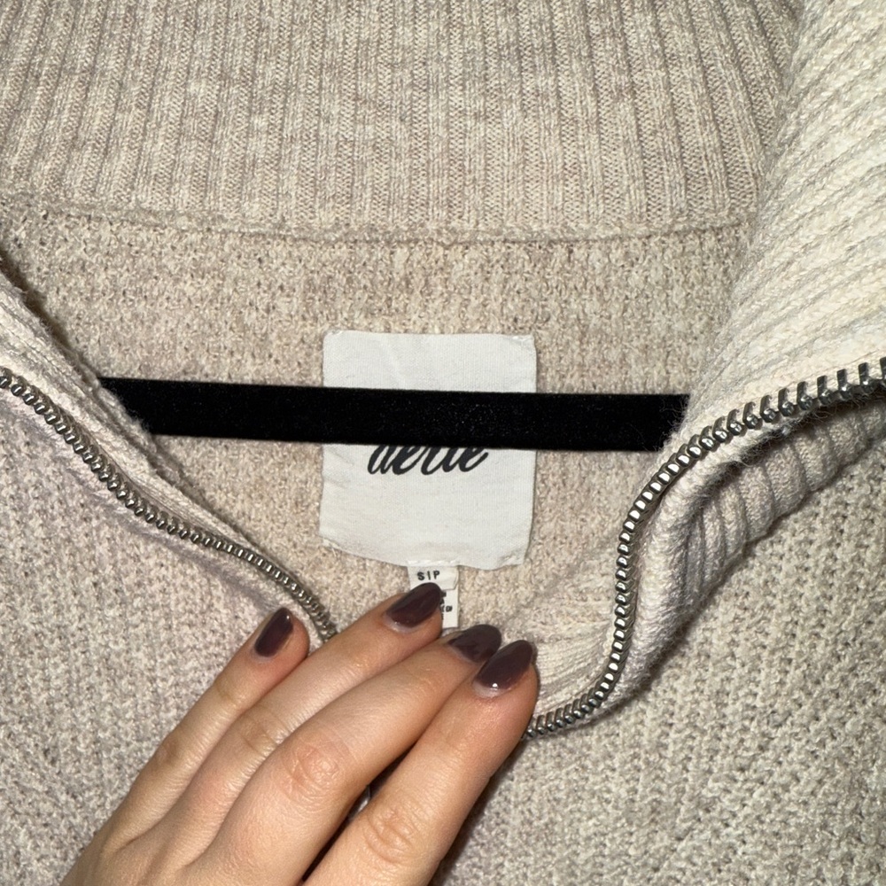 Aerie CozyUp Waffle Quarter Zip Sweater - Picture 4 of 4
